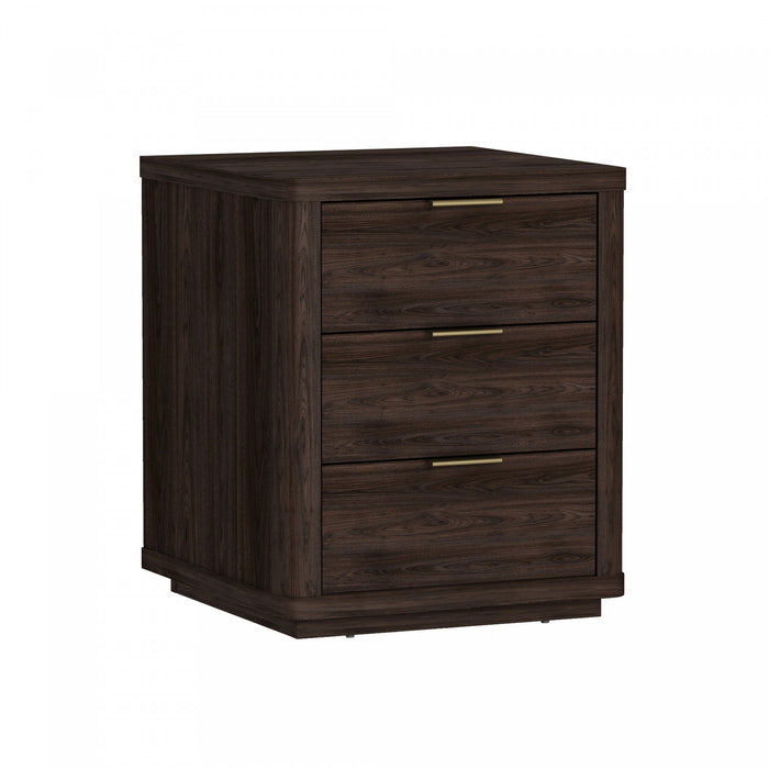 Table de nuit moderne Evelyn 20\" en brun (3 tiroirs)