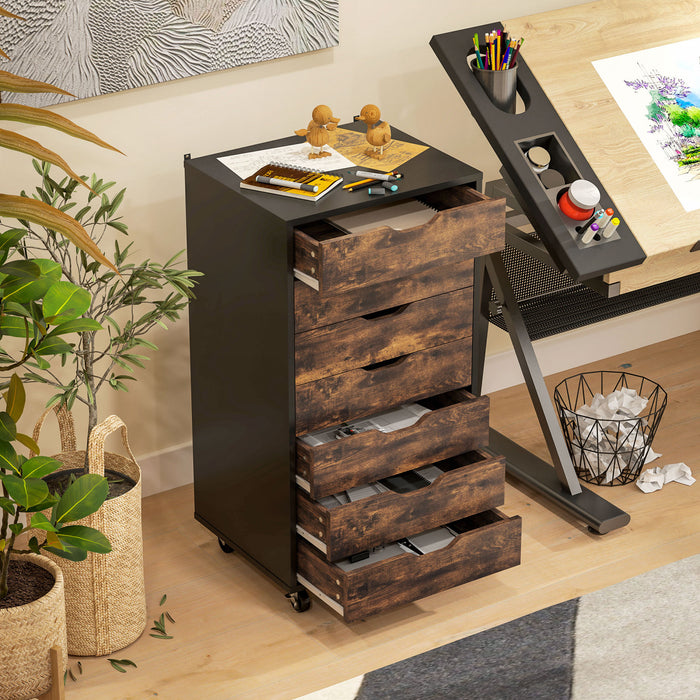 Vinsetto Classeur mobile avec tiroirs, Marron rustique
