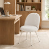 HOMCOM Dining Chairs Set of 2 with Velvet Fabric Upholstery, White