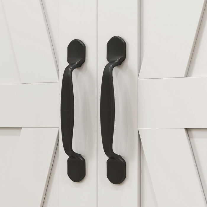 HOMCOM Armoire de cuisine avec etageres reglables, blanc