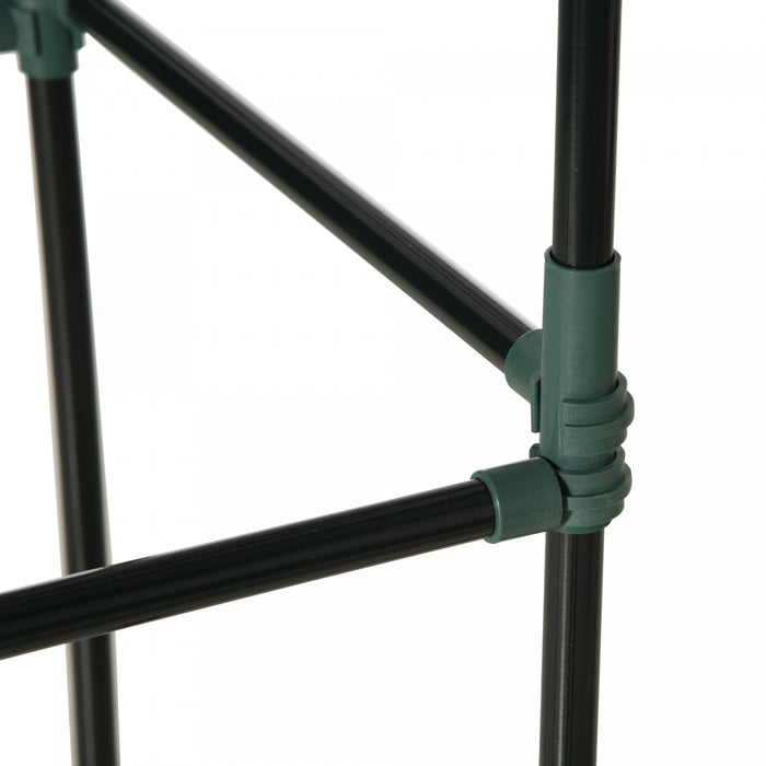 Outsunny Lit de jardin sureleve avec 2 cages a tomates en treillis, gris