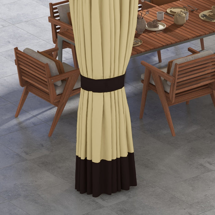 Outsunny Gazebo Exterieur A Double Toit 10' X 12' Avec Filet Et Rideaux