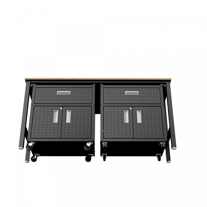Ensemble de garage moderne Fortress 3 pieces en gris charbon