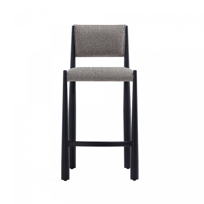 Tabouret de comptoir en metal boucle style mid-century modern Lennor, coloris champignon