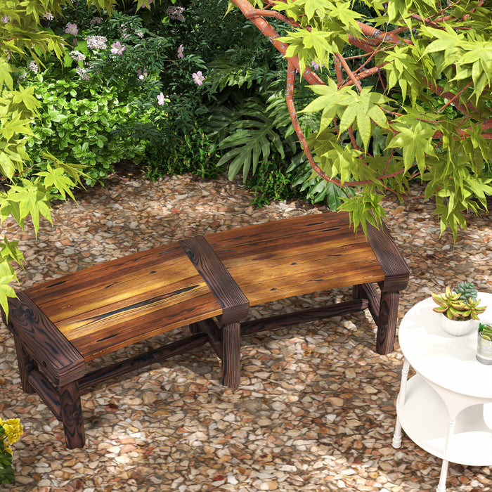 Outsunny Banc D'arbre De Jardin Rond En Bois Avec Siege A Lattes, Marron