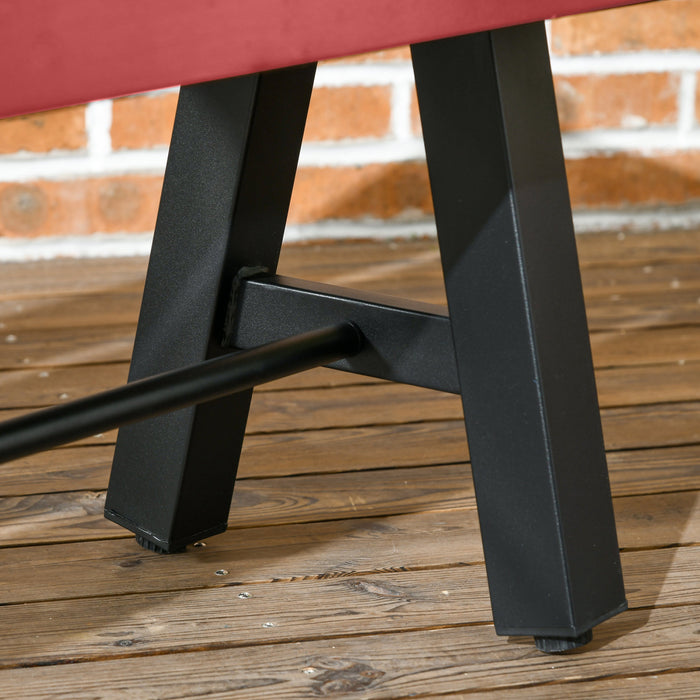 Outsunny Lot De 2 Tabourets De Jardin, Banc De Parc Exterieur, Marron