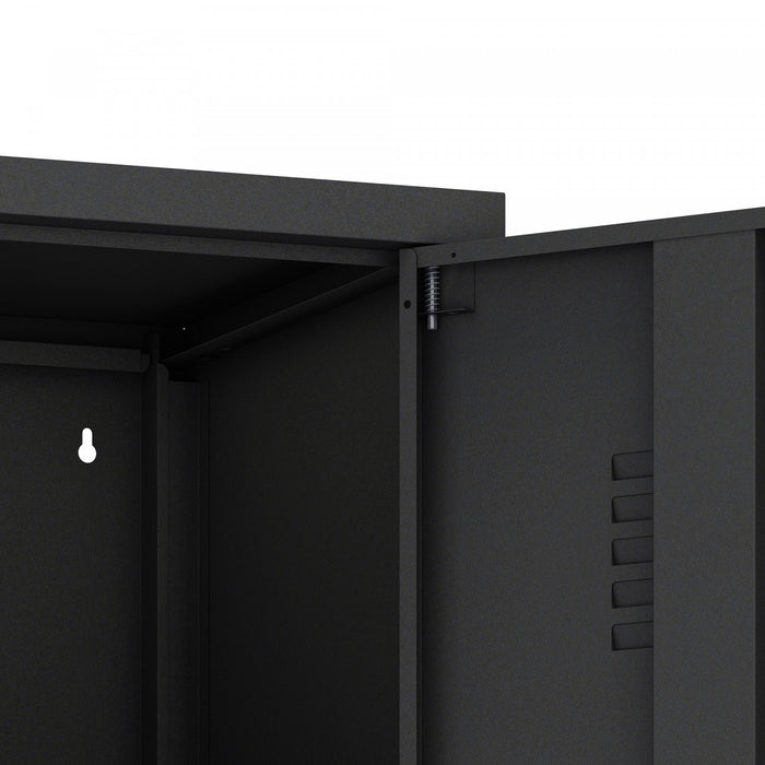 Armoire de rangement moderne Naomi 15\" en metal, noir