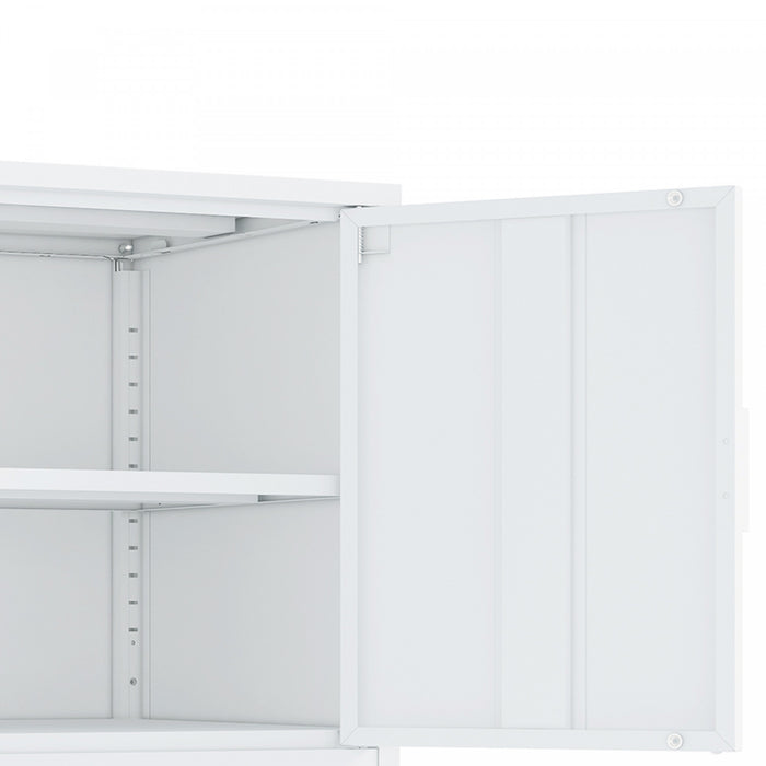 Armoire d’appoint moderne Ava 24\" en metal, blanc