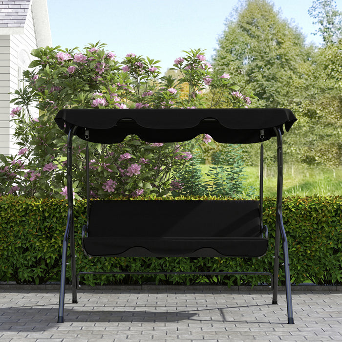 Outsunny Balancelle de Terrasse 3 Places avec Auvent Ajustable