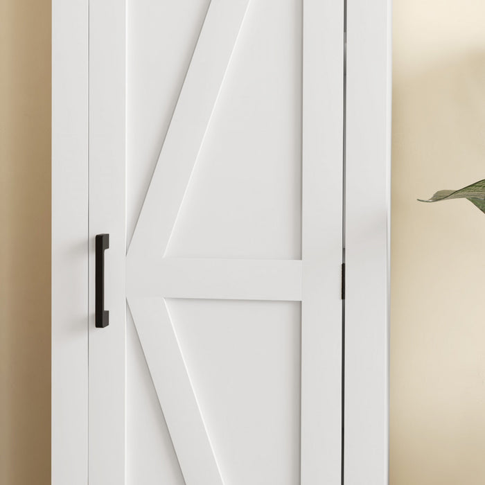 HOMCOM Armoire de rangement de ferme avec etagere reglable pour le salon