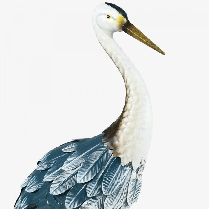 Outsunny Lot De 2 Statues De Jardin En Metal Representant Un Heron, Bleu