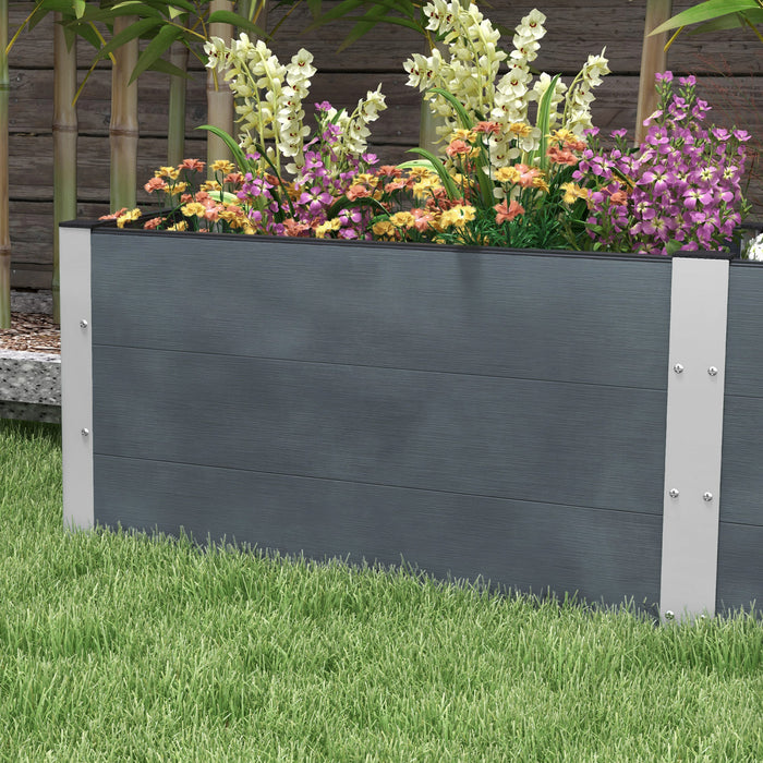 Outsunny 6.6' X 1.6' X 1.8' Lit De Jardin Sureleve Avec Fond Ouvert Gris