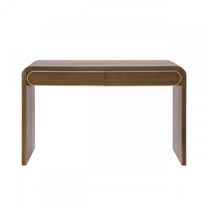 Console en bois Olivia 120 cm avec tiroirs - doree