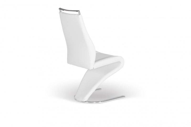 Chaise De Salle A Manger Pollock En Similicuir Blanc (ensemble De 2)
