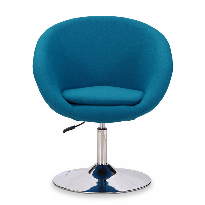 Fauteuil lounge pivotant moderne Hopper en tissu bleu - Lot de 2