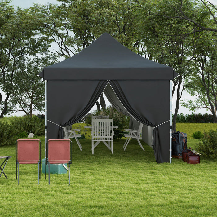 Outsunny 20x10 Tente Pop Up Canopy Ajustable W/ Flanc, Gris