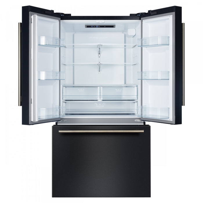 Refrigerateur Rivello de 36 po a portes francaises noires, certifie Energy Star – FFFFD1783-36BLK