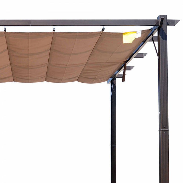 Outsunny 10' X 10' Pergola Gazebo D'exterieur Et Arriere-cour En Aluminium Canopee Cover Pare-soleil Carre Jardin Raisin Treillis Cafe