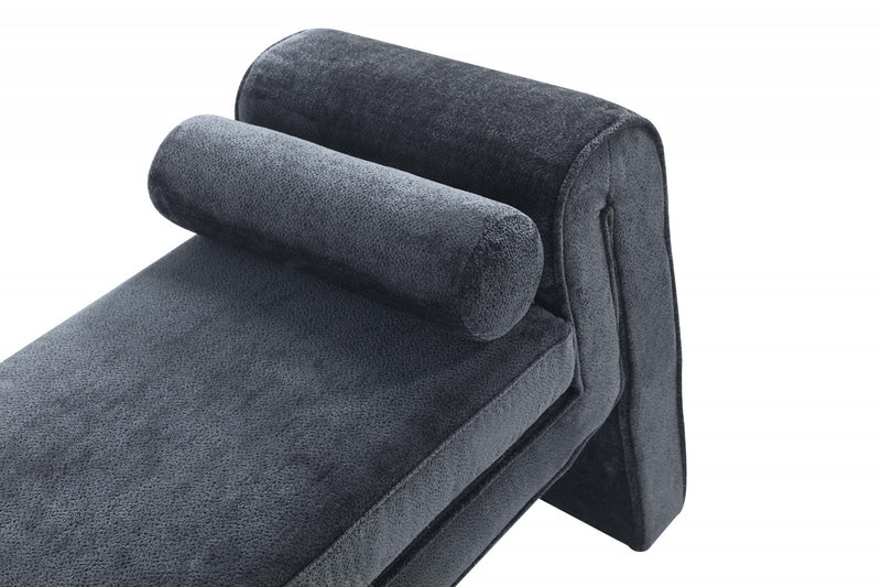 Banc d’appoint moderne et glamour Concord en chenille noire