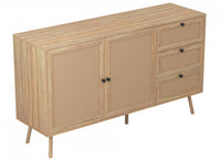 Commode verticale de rangement avec 3 tiroirs - apparence de bois brun durable