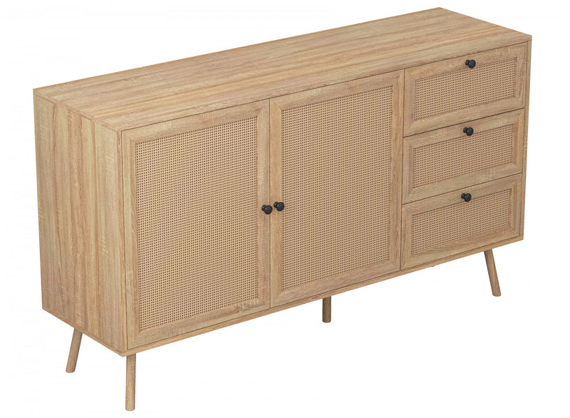 Commode verticale de rangement avec 3 tiroirs - apparence de bois brun durable 