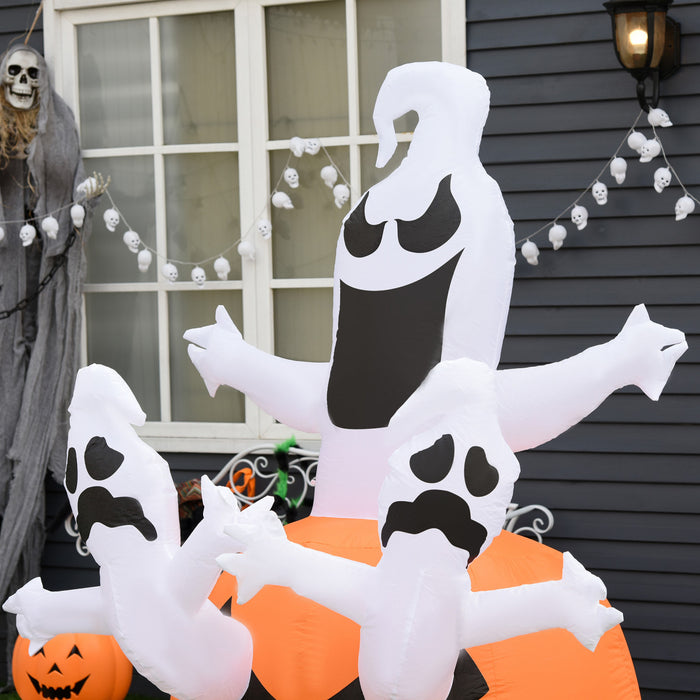 Homcom 1,8 M Gonflable Halloween Citrouille Fantomes Pour Jardin