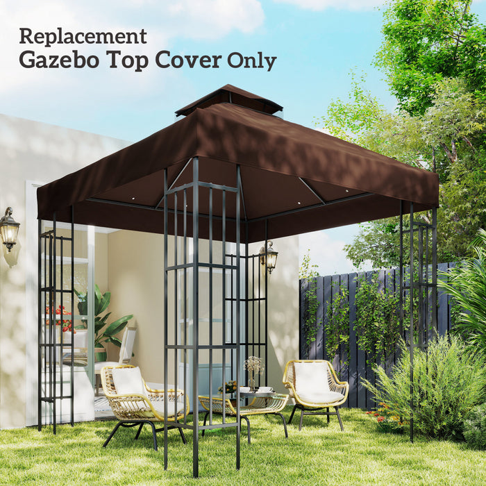 Outsunny Couverture de remplacement pour gazebo a deux etages, UPF30+, cafe