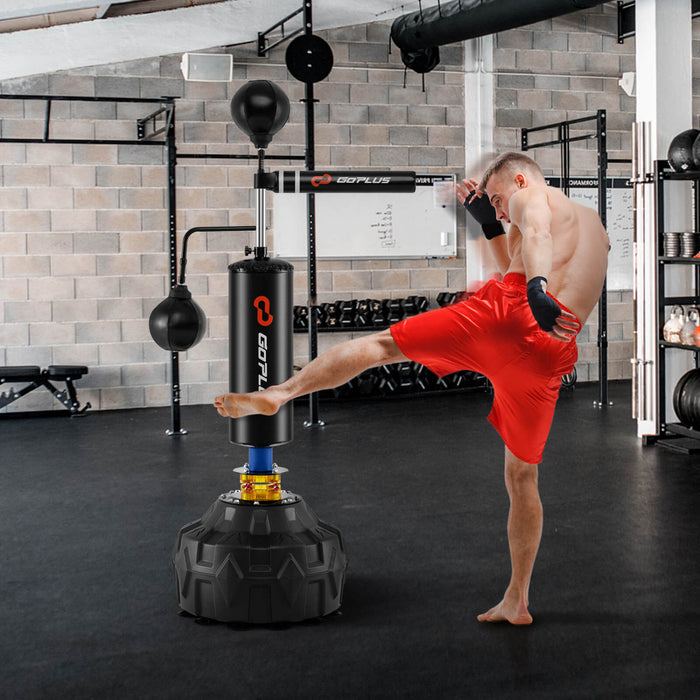 Goplus Boxe Vitesse Entraineur Independant Remplissable 360 ° Barre Tournante Hauteur Reglable