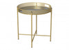 Table de bout avec miroir - dessus doré de forme ronde 
