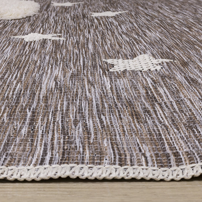 Carpette à motif de mouton pour enfants - 5 pi 3 po x 7 pi 7 po