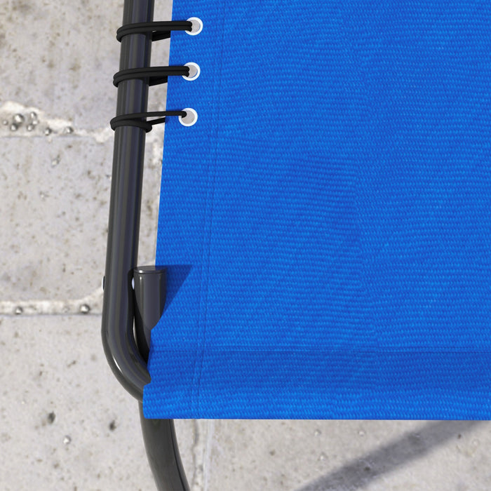 Outsunny 2 Chaises Longues Pliantes, Chaises Longues Avec Appui-tete, Bleu