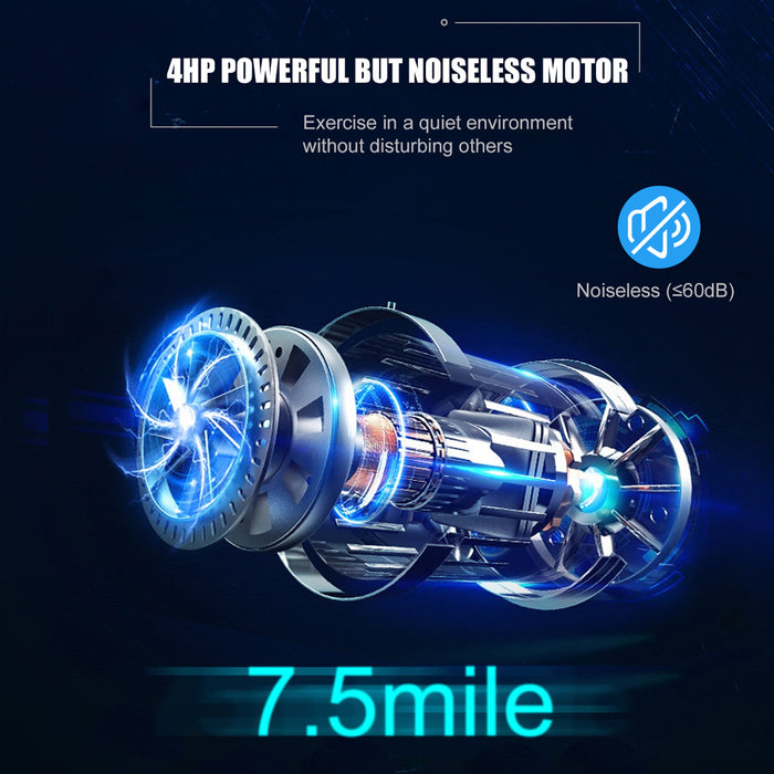 Superfit 4.0hp Pliable Electrique Tapis Roulant Machine De Jogging W / Bluetooth Noir