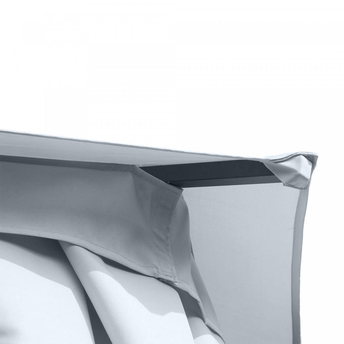 Outsunny Hexagon Gazebo 13ft Outdoor Canopy Shelter Avec Filet Et Rideaux D'ombrage Gris