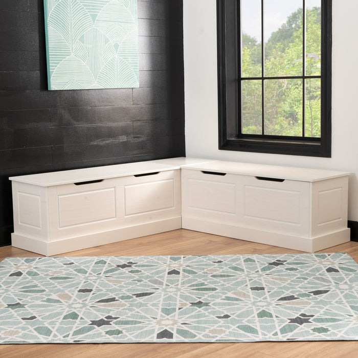 Banc de salle à manger en coin Tobin sans dossier - blanc