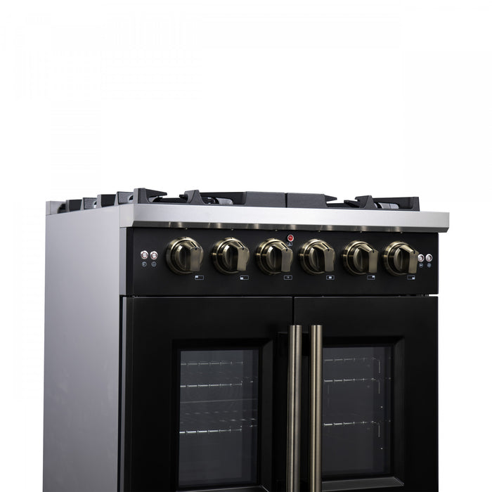 Cuisiniere a gaz noire Capriasca 30 pouces, 4,32 pi³ – FFSGS6460-30BLK
