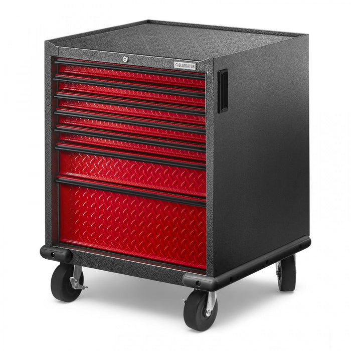 Armoire à outils modulaire de série Premier à 7 tiroirs de Gladiator - bande de roulement rouge