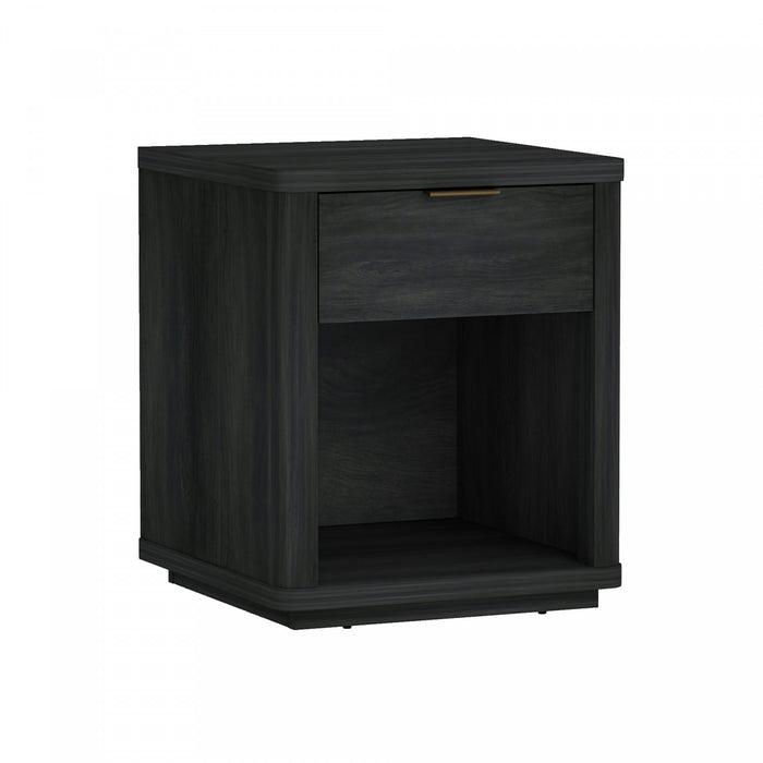 Table de nuit moderne Evelyn 20\" en gris charbon (1 tiroir)