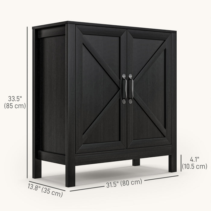 HOMCOM Armoire de rangement, buffet avec etagere reglable, noir