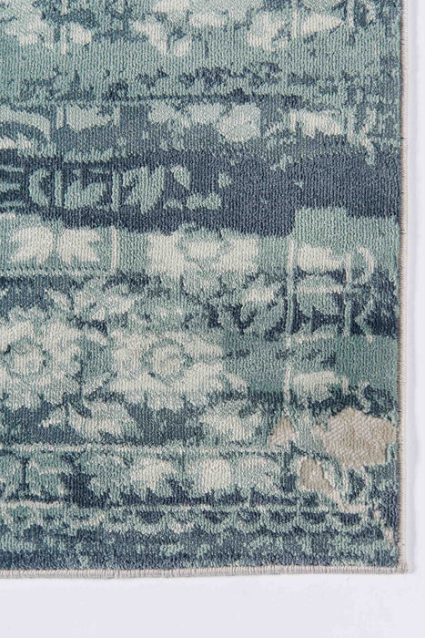 Tapis Traditionnel Delphine 5'1\" x 7'7\" en Bleu