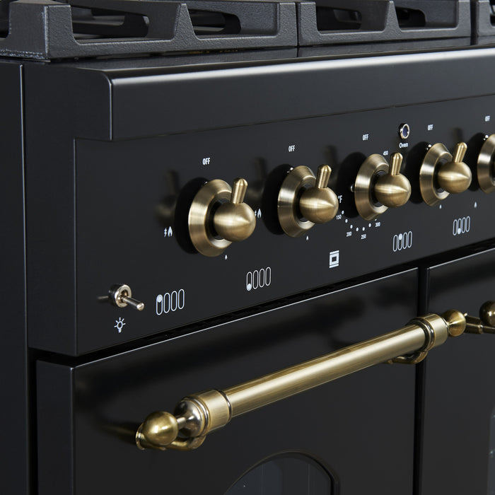 Cuisiniere a gaz Antico de 48\", noire,avec double four – FFSGS6219-48BLK