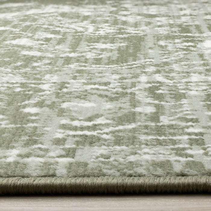 Tapis Florence vert et blanc elegant et classique, 6'7\" x 9'6\"