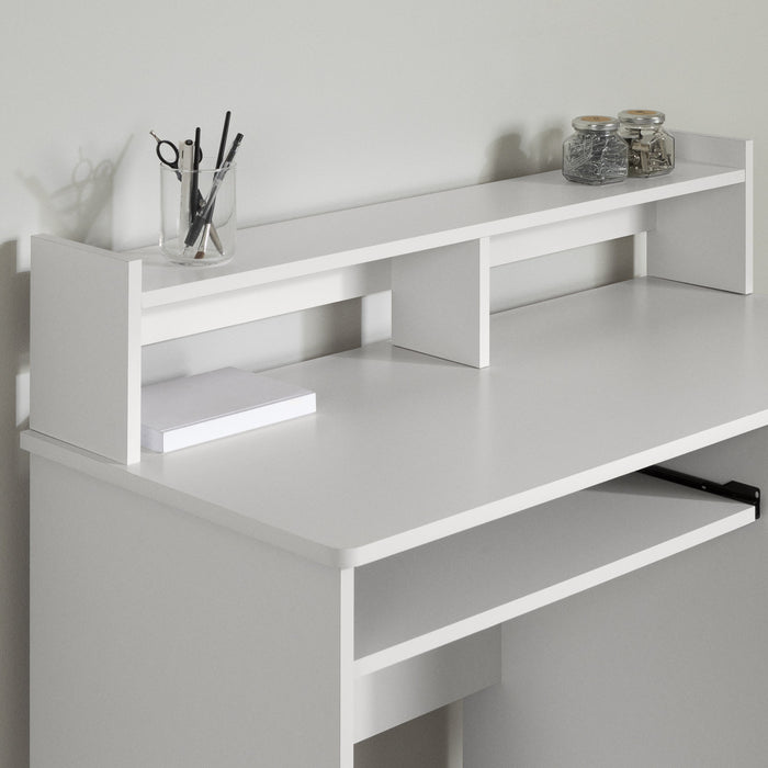 Axess Bureau De Travail Avec Support A Clavier - Blanc Solide