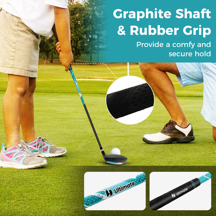 Ultimate Kids Golf Practice Set Junior Complete Golf Club Set Pour Enfants Ages De 8 A 10 Ans Bleu