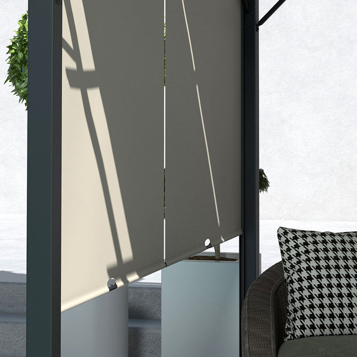 Outsunny Auvent De Pergola Retractable 10' X 10' Pour Jardin, Beige