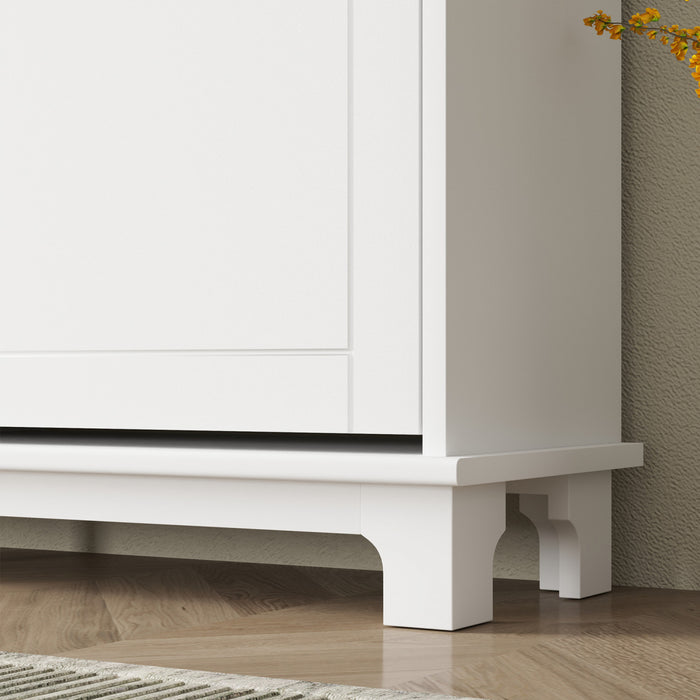 Armoire a chaussures avec 4 tiroirs rabattables, blanc