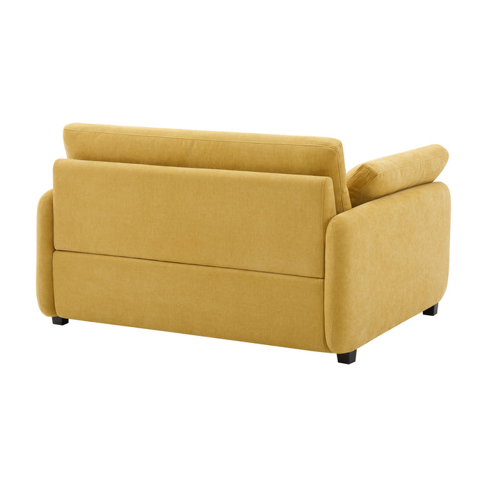 Fauteuil d’appoint surdimensionne Olivia avec coussins, jaune