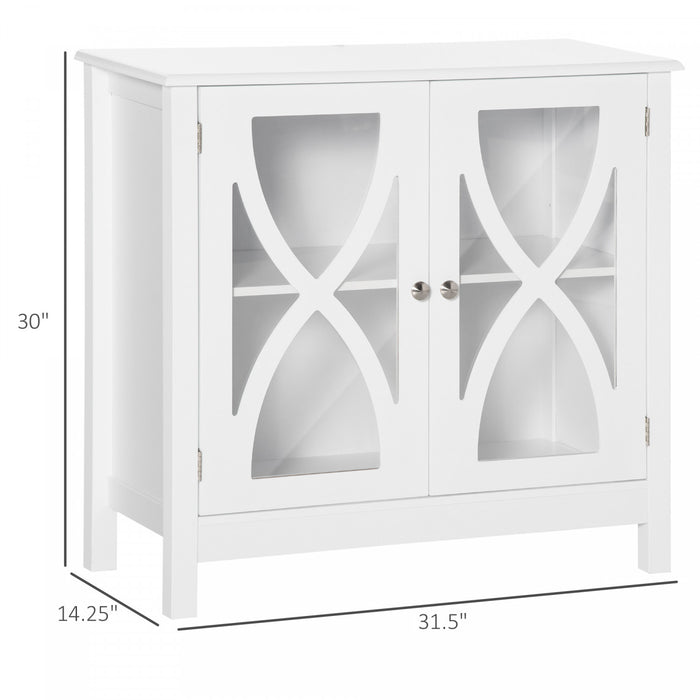HOMCOM Buffet de Cuisine, Armoire Vitree avec Etagere Reglable