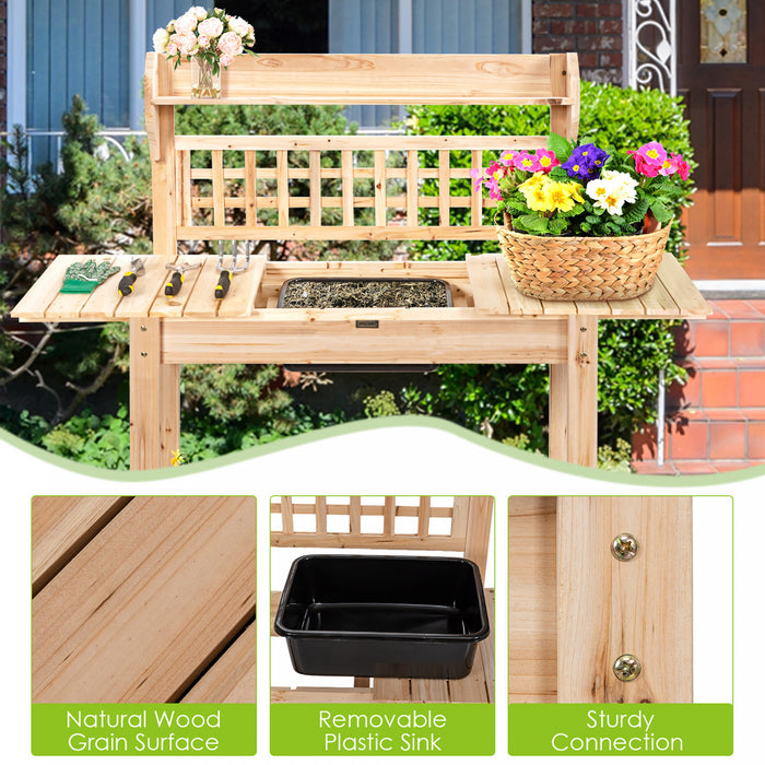 Table De Rempotage En Bois Costway