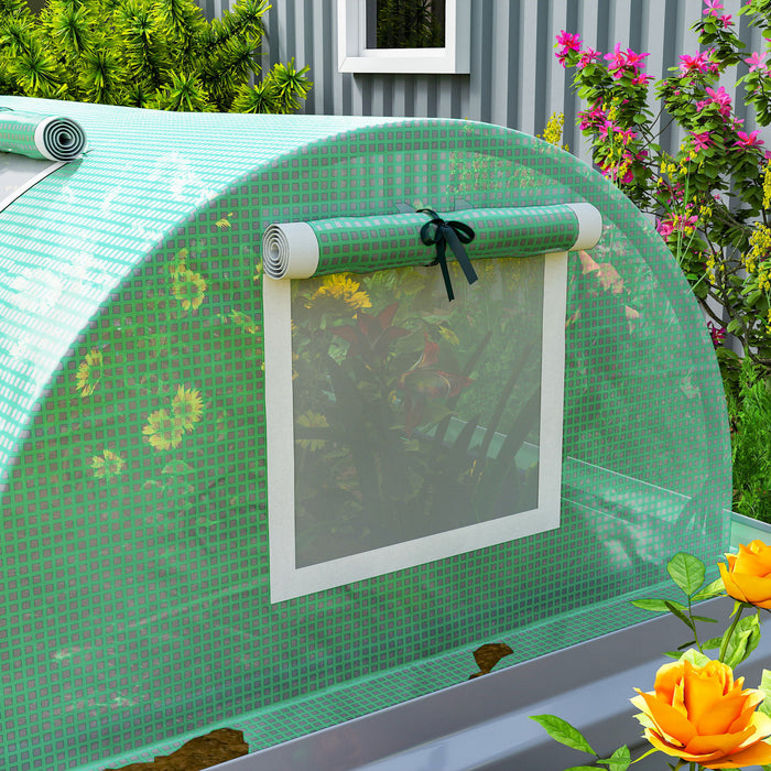 Outsunny Mini-serre avec fenetres en maille, tunnel de culture, vert
