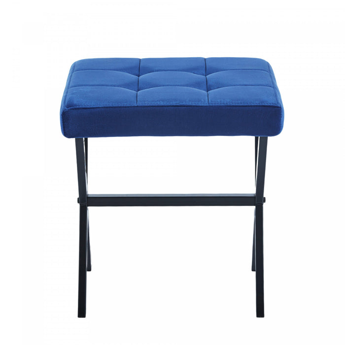 Tabouret d’appoint polyvalent Owen avec pieds en metal, couleur bleu